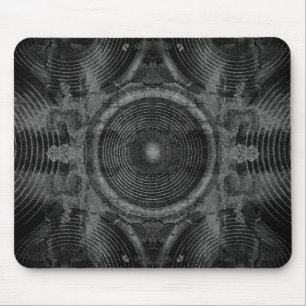 Zwart-witte muziek speakers muismat