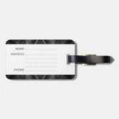 Zwart-witte muziekluidsprekers bagagelabel (Achterkant horizontaal)