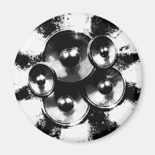 Zwart-witte muziekluidsprekers magneet