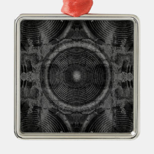 Zwart-witte muziekluidsprekers metalen ornament