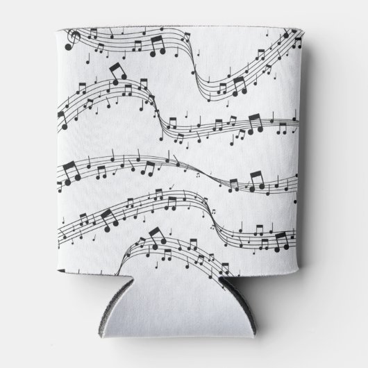 Zwart-witte muzieknoot Patroonmuzikant Blikjeskoeler (Voorkant)