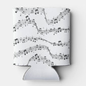 Zwart-witte muzieknoot Patroonmuzikant Blikjeskoeler (Achterkant)