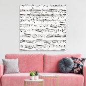 Zwart-witte muzieknoten canvas afdruk (Insitu (Woonkamer))