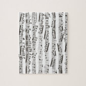 Zwart-witte muzieknoten legpuzzel (Verticaal)