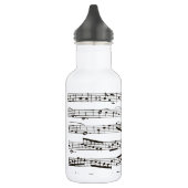 Zwart-witte muzieknoten waterfles  (Links)