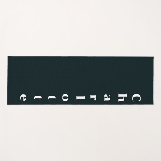 Zwart-witte naam yogamat (Voorkant (horizontaal))