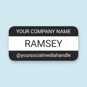 Zwart & Witte Naambadge Magnetisch Professioneel Naamplaatje