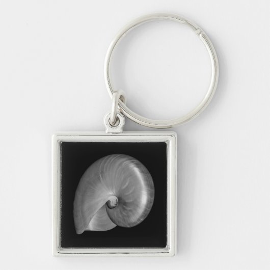 Zwart-witte Nautilus Shell Sleutelhanger (Voorkant)