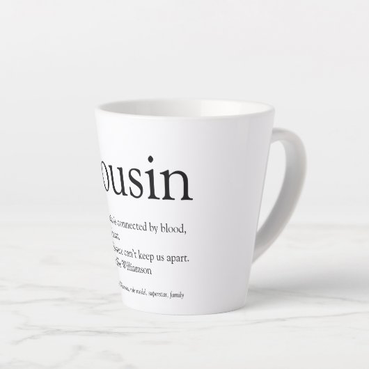 Zwart-witte neef  latte mok (Rechterhoek)