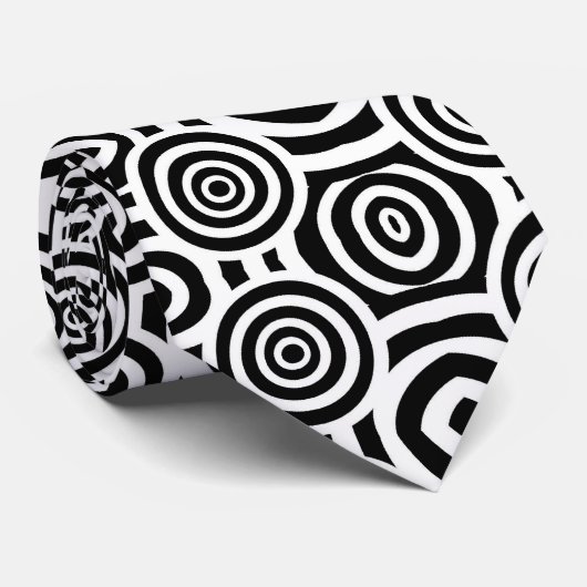 Zwart-witte nekband met abstract design stropdas (Opgerold)