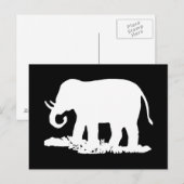 Zwart-witte olifant Silhouette Briefkaart (Voorkant / Achterkant)