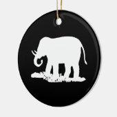 Zwart-witte olifant Silhouette Keramisch Ornament (Links)