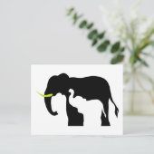 Zwart-witte olifanten briefkaart (Staand voorkant)