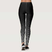 Zwart-witte ombre Retro Wave Patronen Leggings (Achterkant)