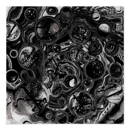 Zwart-witte oneindig perfect poster (Voorkant)