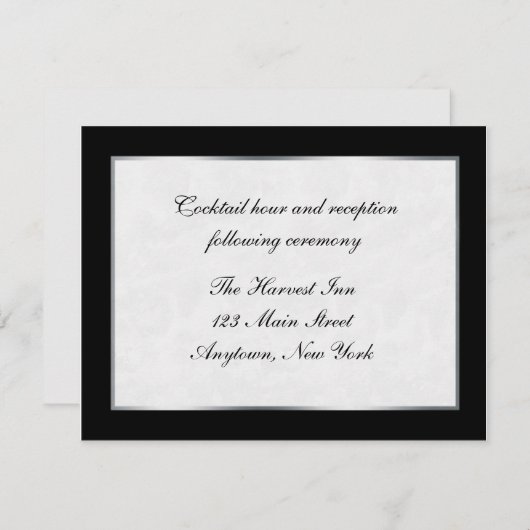 Zwart Witte Ontvangst Kaart (Voorkant / Achterkant)