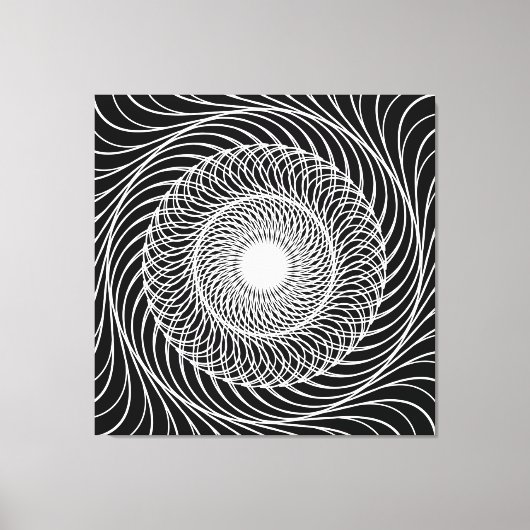 Zwart-witte optische illusie canvas afdruk (Voorkant)