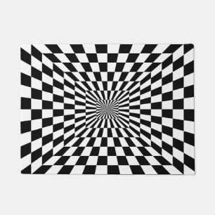 Zwart-witte optische illusie deurmat