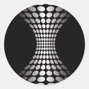 Zwart-witte optische illusie ronde sticker