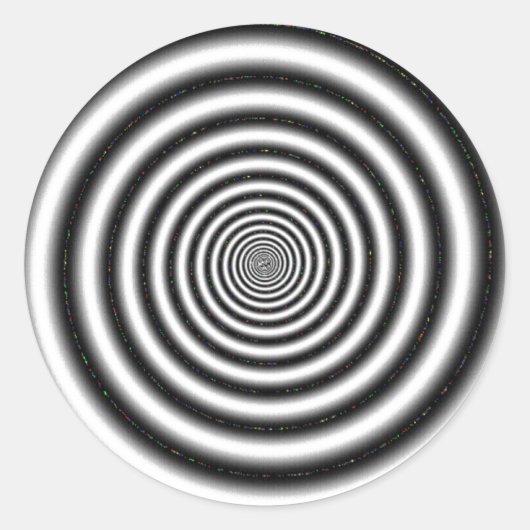 Zwart-witte optische illusie ronde sticker (Voorkant)