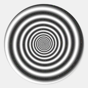 Zwart-witte optische illusie ronde sticker