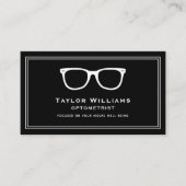 Zwart Witte Optometrist Opticien Oogarts Visitekaartje (Voorkant)