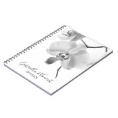 Zwart-witte orchideeën Weddenschap Notitieboek (Linkerzijde)