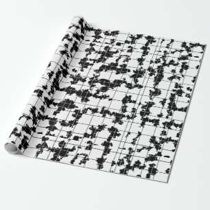 Zwart Witte Organische Abstracte Kunst Design Cadeaupapier