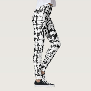 Zwart Witte Organische Abstracte Kunst Design Leggings