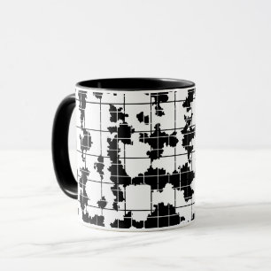 Zwart Witte Organische Abstracte Kunst Design Mok