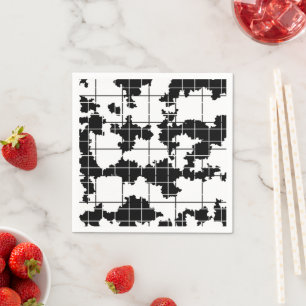 Zwart Witte Organische Abstracte Kunst Design Servet