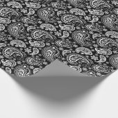 Zwart-witte Paisley Cadeaupapier (Hoek)