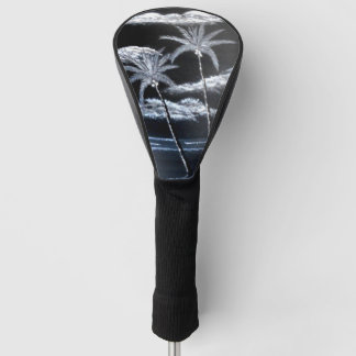 Zwart-witte palmbomen golfheadcover