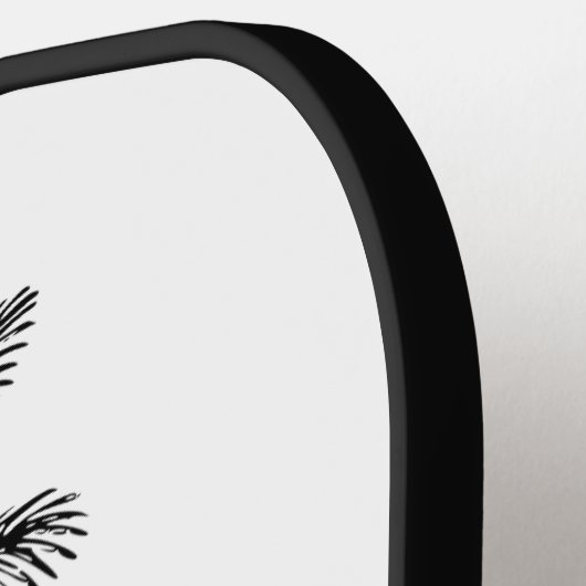 Zwart-witte palmboom Monogram Pickleball Paddle (Links Detail)