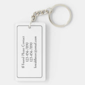 Zwart-witte palmboom Monogram Sleutelhanger (achterkant)