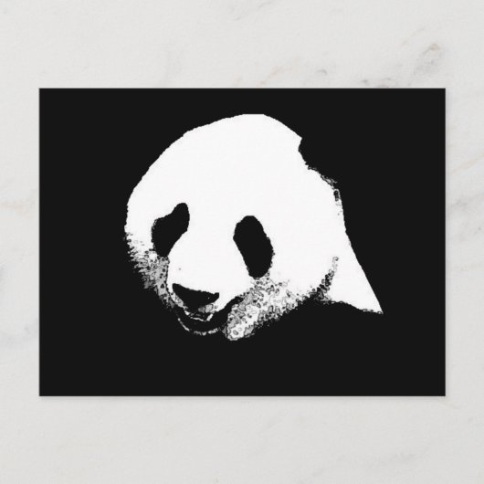 Zwart-witte Panda Briefkaart (Voorkant)