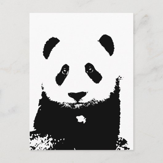 Zwart-witte Panda Briefkaart (Voorkant)