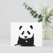 Zwart-witte Panda Briefkaart (Staand voorkant)