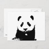 Zwart-witte Panda Briefkaart (Voorkant / Achterkant)