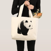 Zwart-witte Panda Grote Tote Bag (Voorkant (product))