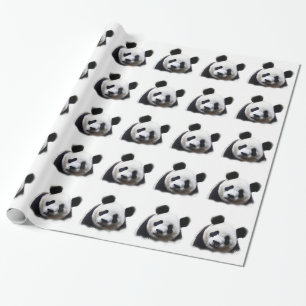 Zwart & Witte Panda Kerst Inpakpapier