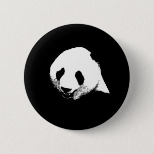 Zwart-witte Panda Ronde Button 5,7 Cm