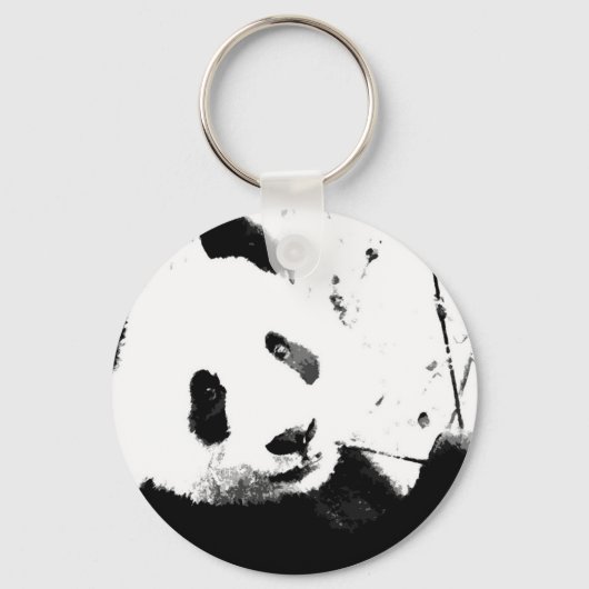 Zwart-witte Panda Sleutelhanger (Voorkant)