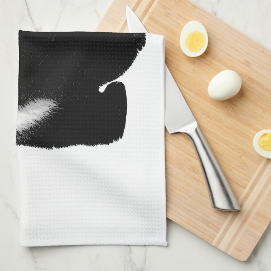 Zwart-witte Panda Theedoek (Quarter Fold)