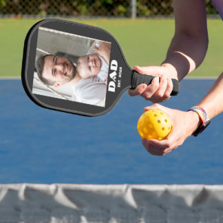 Zwart Witte Papa Opgericht Vet Foto Pickleball Paddle