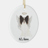 Zwart & Witte Papillon Condoleance Herdenking Keramisch Ornament (Rechts)