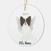 Zwart & Witte Papillon Condoleance Herdenking Keramisch Ornament (Links)