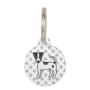 Zwart-Witte Parson Russell Terrier met Gladde Vach Huisdierpenning