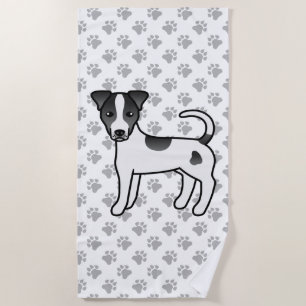 Zwart-Witte Parson Russell Terrier met Gladde Vach Strandlaken