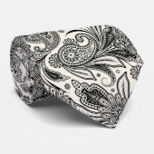 Zwart-witte pastei stropdas (Opgerold)